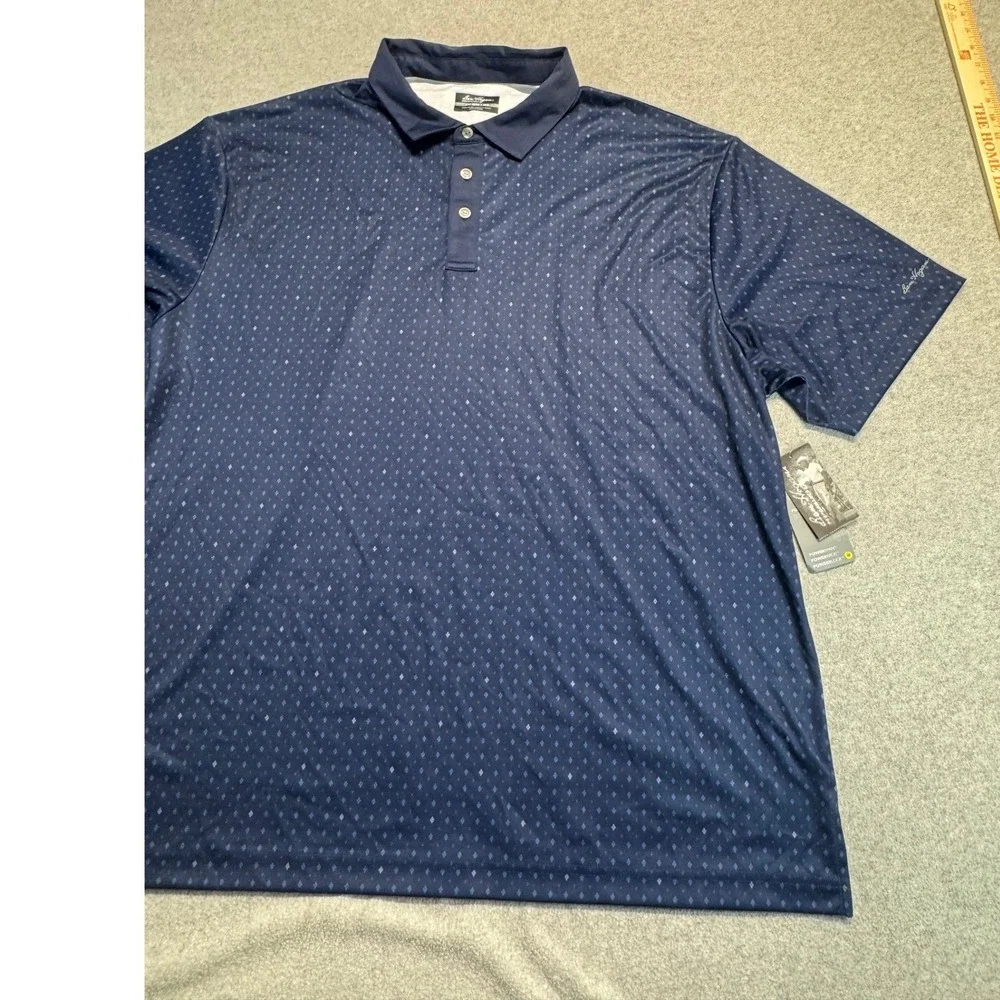 NWT Ben Hogan Performance Polo Shirt Men's 2XL Blue Golf PowerWick UPF 50 Active